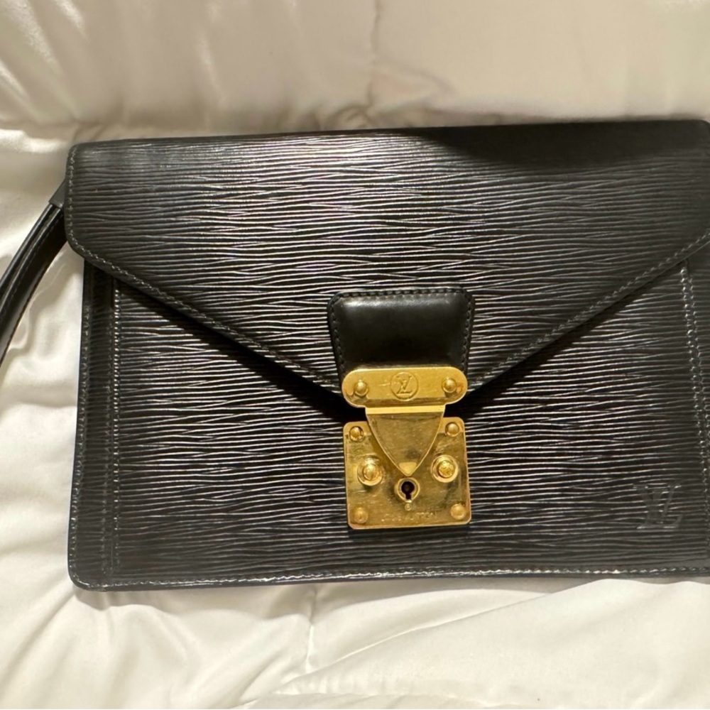 Black and Gold LV Clutch